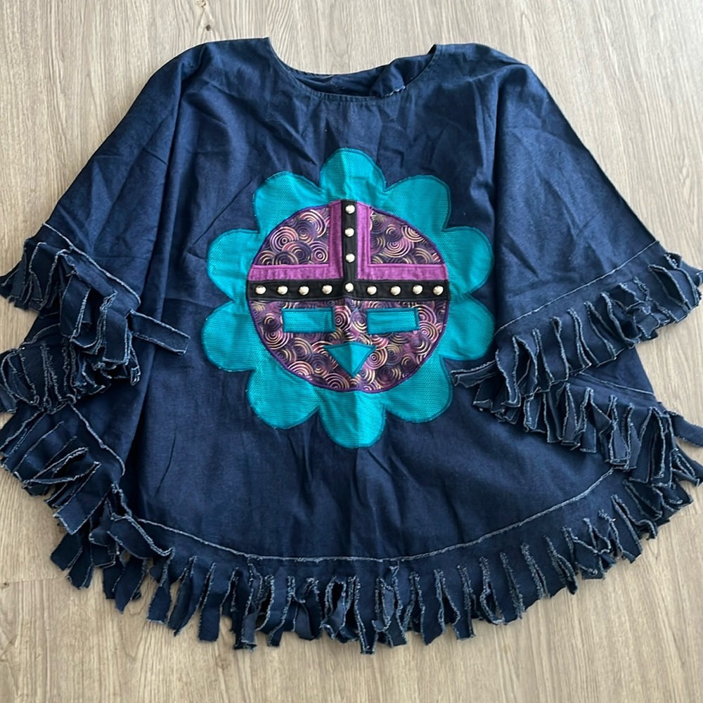 Vintage Alfredo’s Wife Art To Wear poncho/Top USA Made Rare